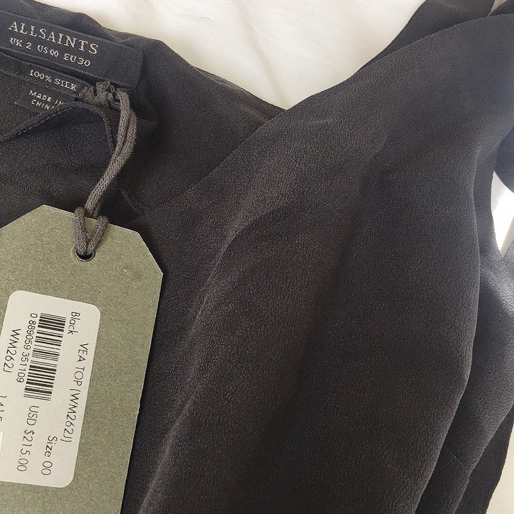 ALLSAINTS vea wrap silk top - Picture 6 of 8